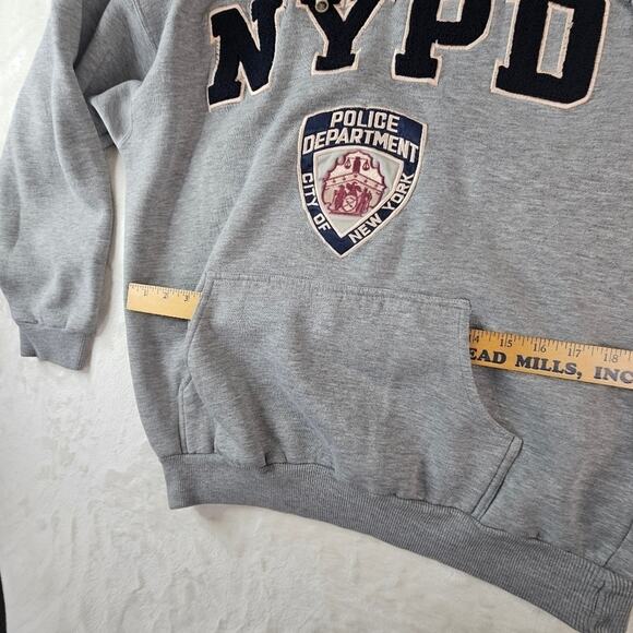 NYPD Hoodie Men’s Large Gray Made in Korea NYC Police Blue Lives New York - Picture 7 of 11
